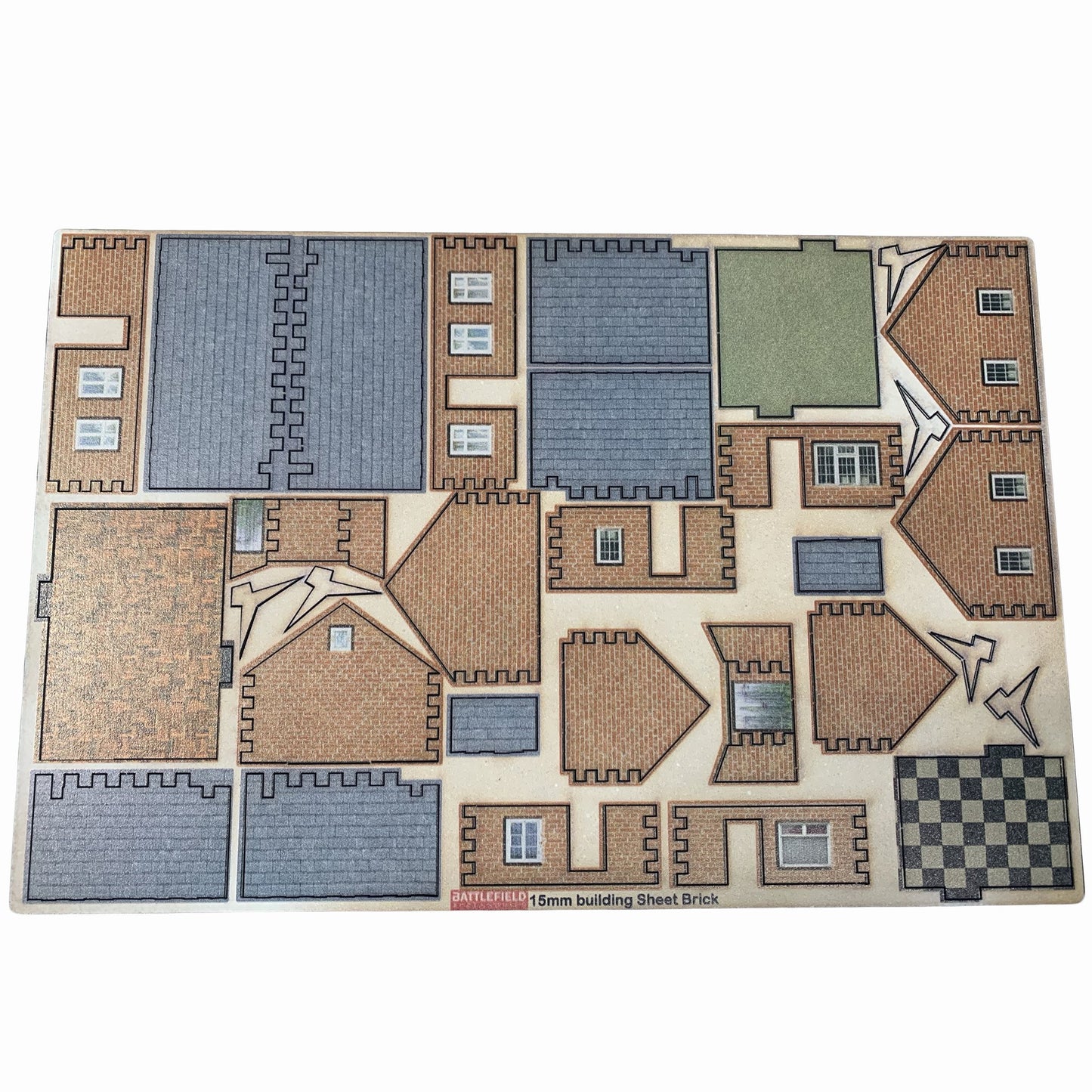 15mm Brick Houses (TTR) - Battlefield Accessories