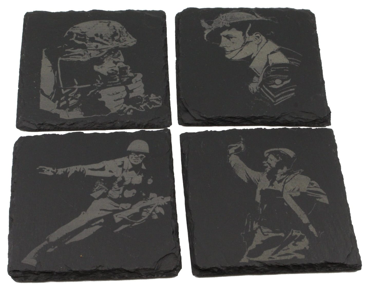 Engraved Slate Coasters - Battlefield Accessories