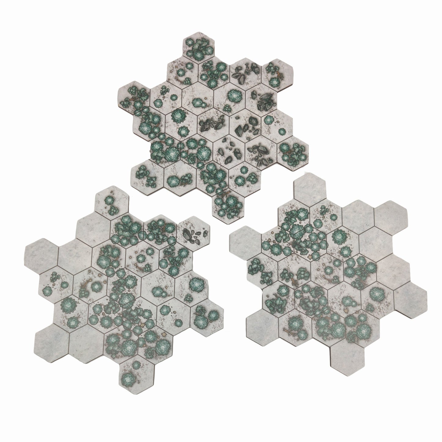 Heavy Forests Snow- microscale flex hex add on pack - Battlefield Accessories