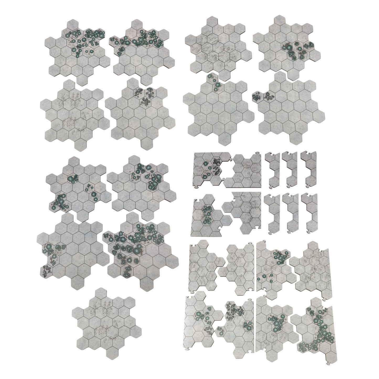 Microscale Flex Hex Board- Snow (TTR) - Battlefield Accessories