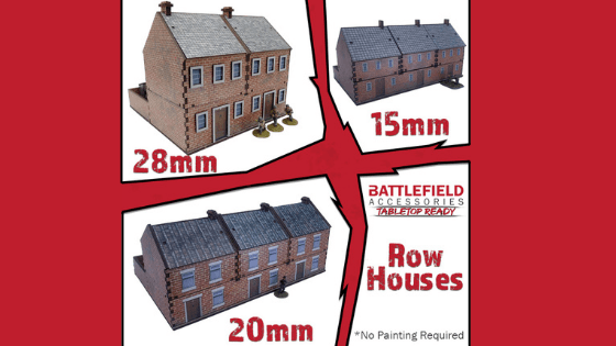 Row houses NEW! 28mm, 20mm and 15mm versions - Battlefield Accessories