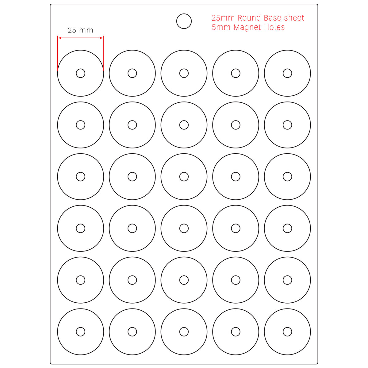 25mm Bases with 5mm magnet holes