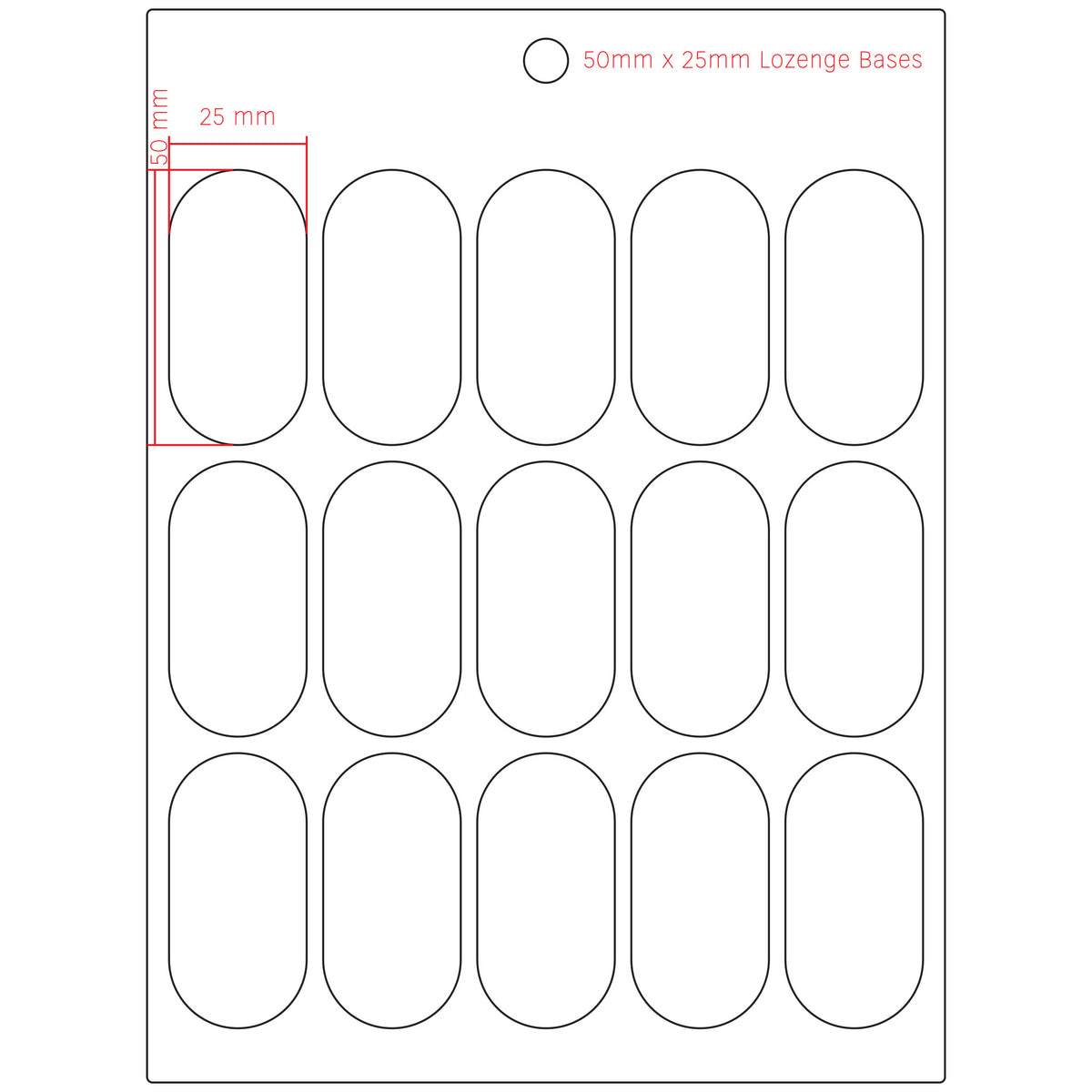 50 x 25 Lozenge Bases