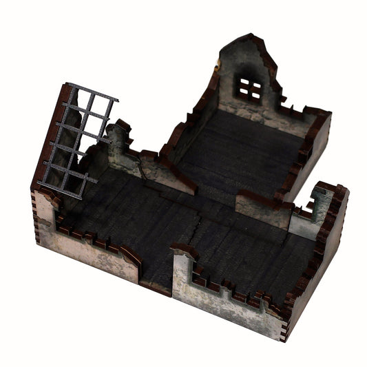 Ruined Village House 1 White Render - 28mm (TTR) - Battlefield Accessories