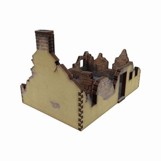 Ruined Village House 2 Yellow - 28mm (TTR) - Battlefield Accessories