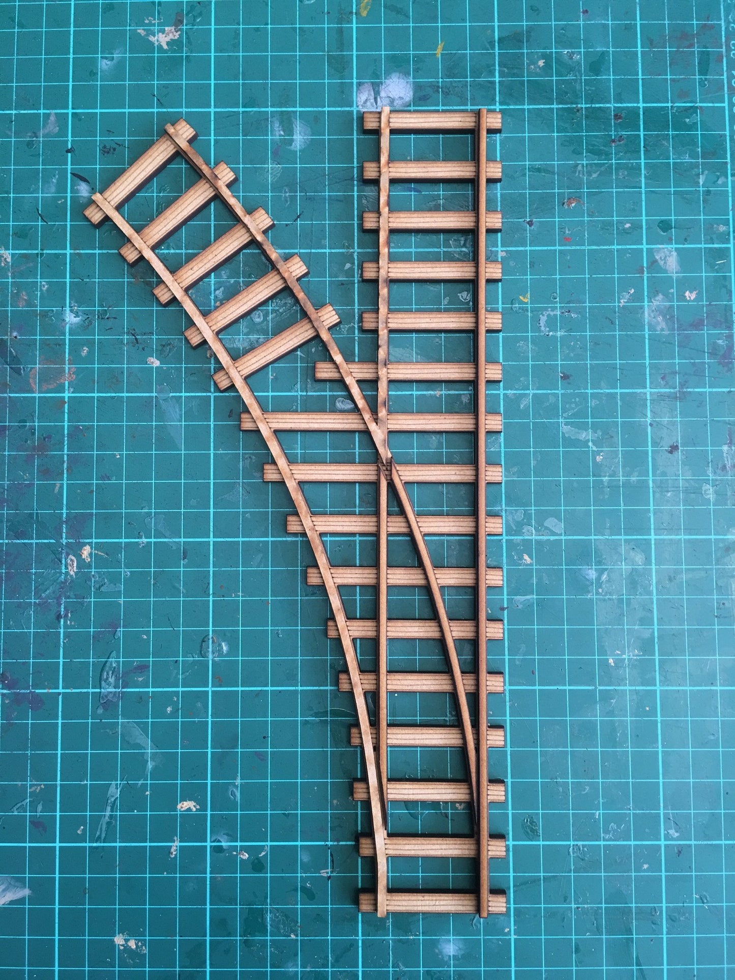 Train track. Points left 45o - Battlefield Accessories