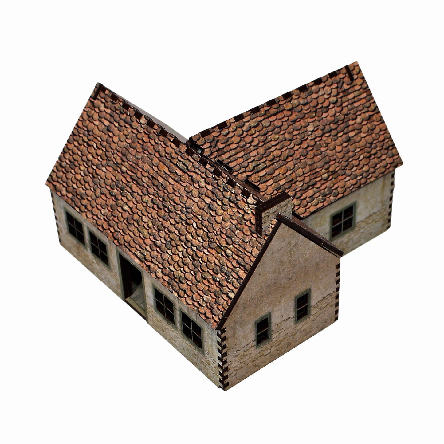 Village House 1 White Render - 28mm (TTR) - Battlefield Accessories