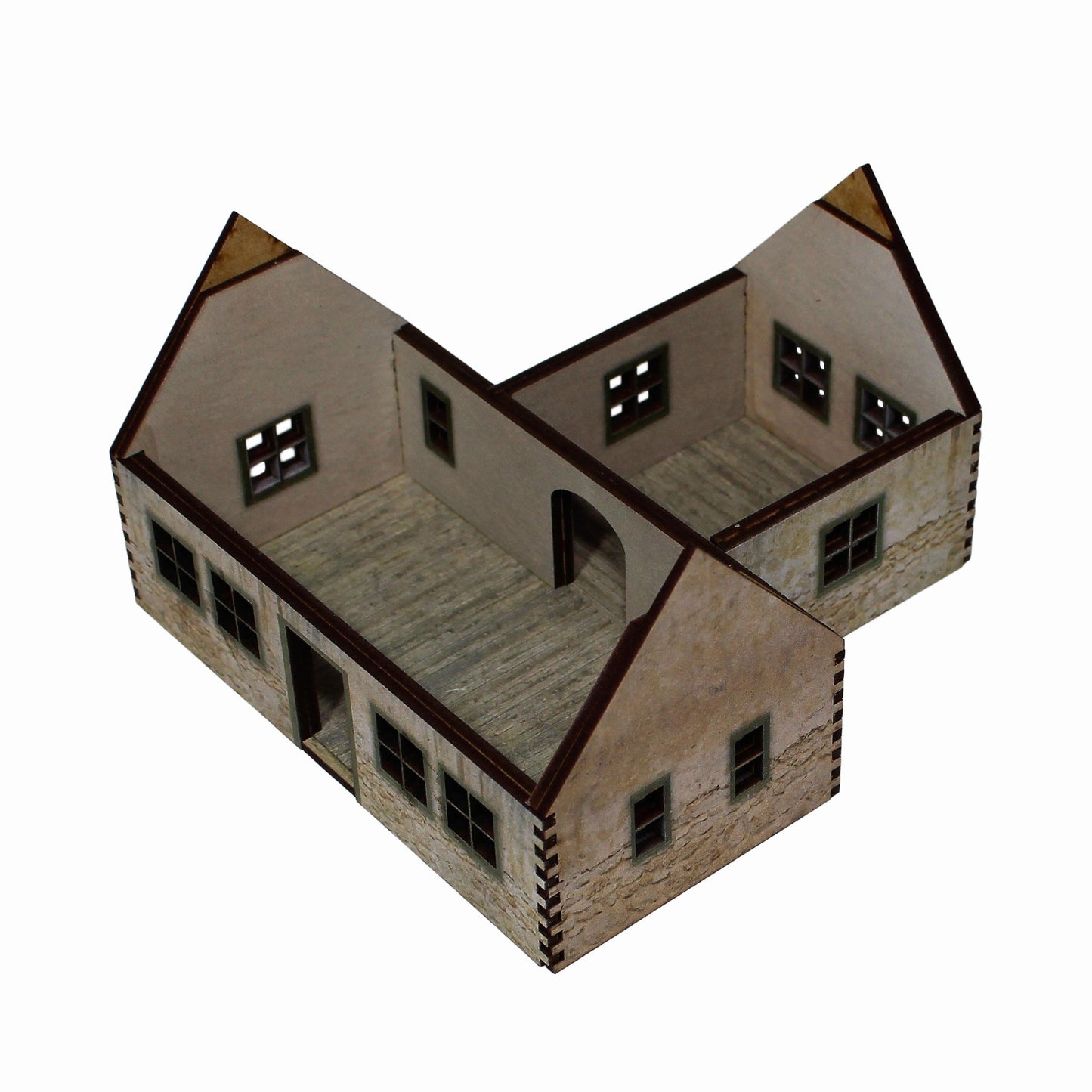 Village House 1 White Render - 28mm (TTR) - Battlefield Accessories